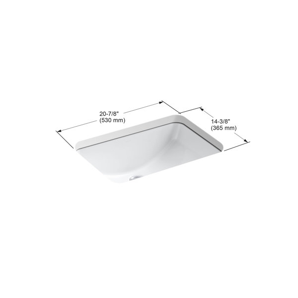 K2214G0,G96 Kohler Ladena Vitreous China Rectangular Undermount